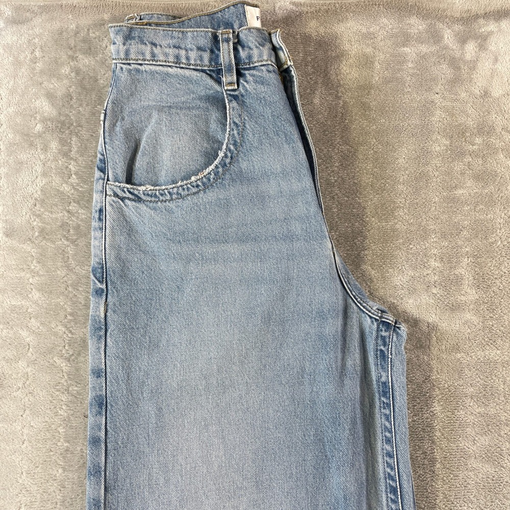 FRAME Jeans The Skater Womens 24 Blue Light Wash High Rise Wide Leg Baggy Boho - Picture 9 of 13